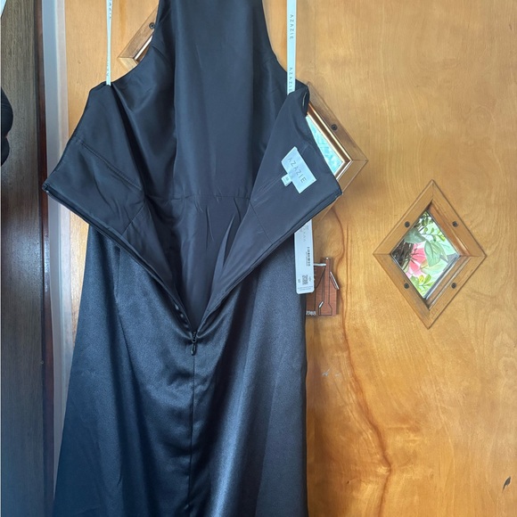 Azazie Jemma Black Metallic Satin Gown - Picture 5 of 5